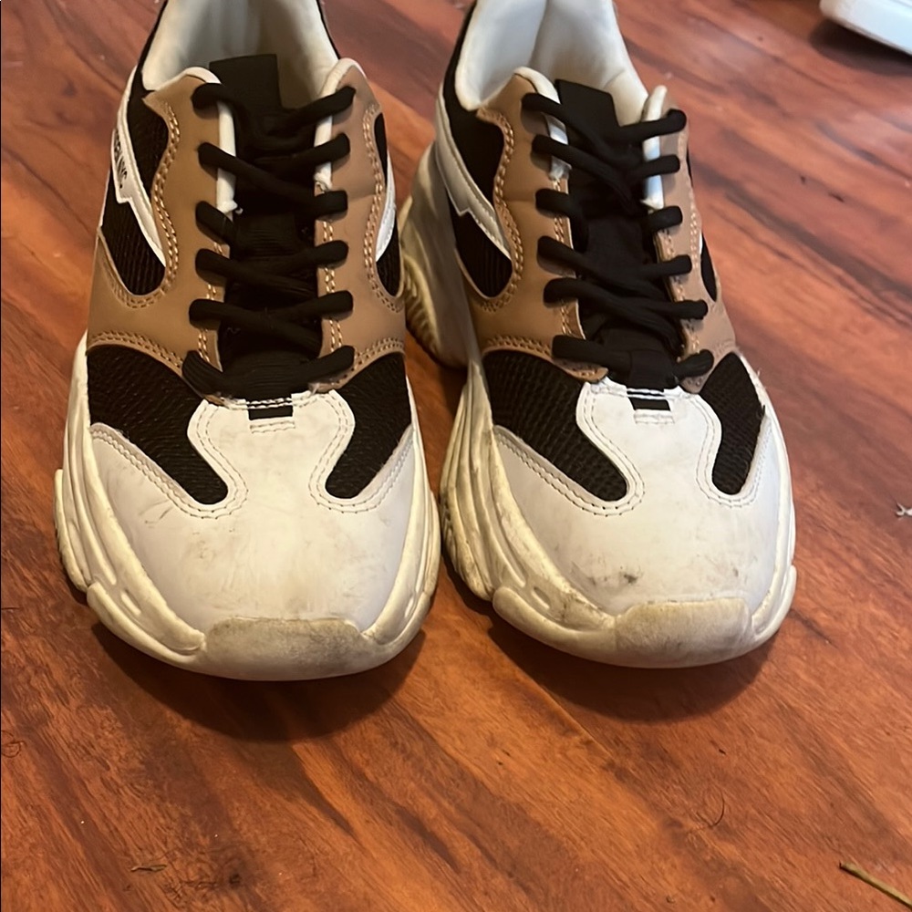 Drea Madden Black and Tan Sneakers Retro Chunky Style
